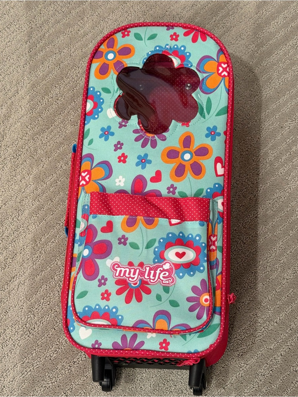 My Life Kids Floral Rolling Carrier- NWOT
